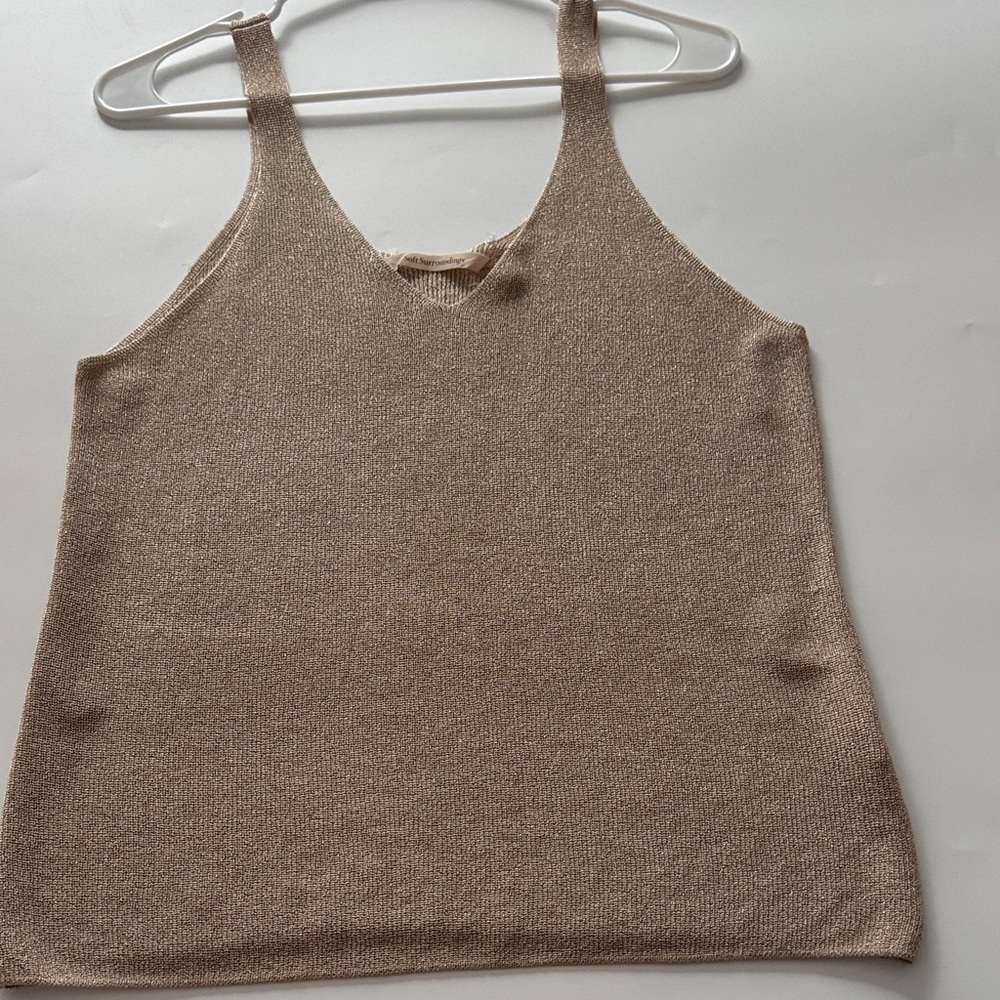 Soft Surroundings Shimmery Beige Knit Camisole